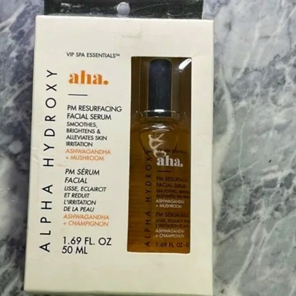 VIP SPA ESSENTIALS AHA. ALPHA HYDROXY PM RESURFACING FACIAL SERUM 1.69 OZ/50 ML - Picture 1 of 4